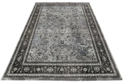 Teppich Grau Schwarz Blau Kurzflor 