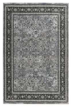 Teppich Grau Schwarz Blau Kurzflor 