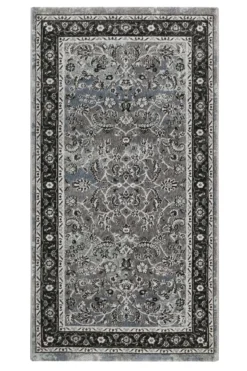 Teppich Grau Schwarz Blau Kurzflor 