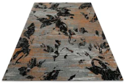 Teppich Grau Schwarz Bunt aus Wolle 