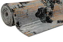 Teppich Grau Schwarz Bunt aus Wolle 