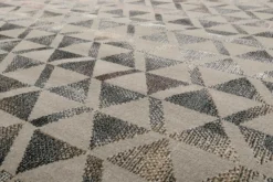 Teppich Grau Schwarz Rosa Kurzflor 