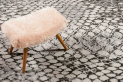 Teppich Grau Silber Kurzflor