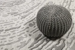 Teppich Grau Silber Kurzflor