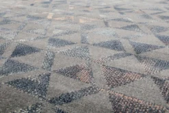 Teppich Grau Taupe Rosa Kurzflor 