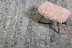 Teppich Grau Taupe Rosa Kurzflor 