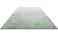 Teppich Hellgrau Grün Hochflor 