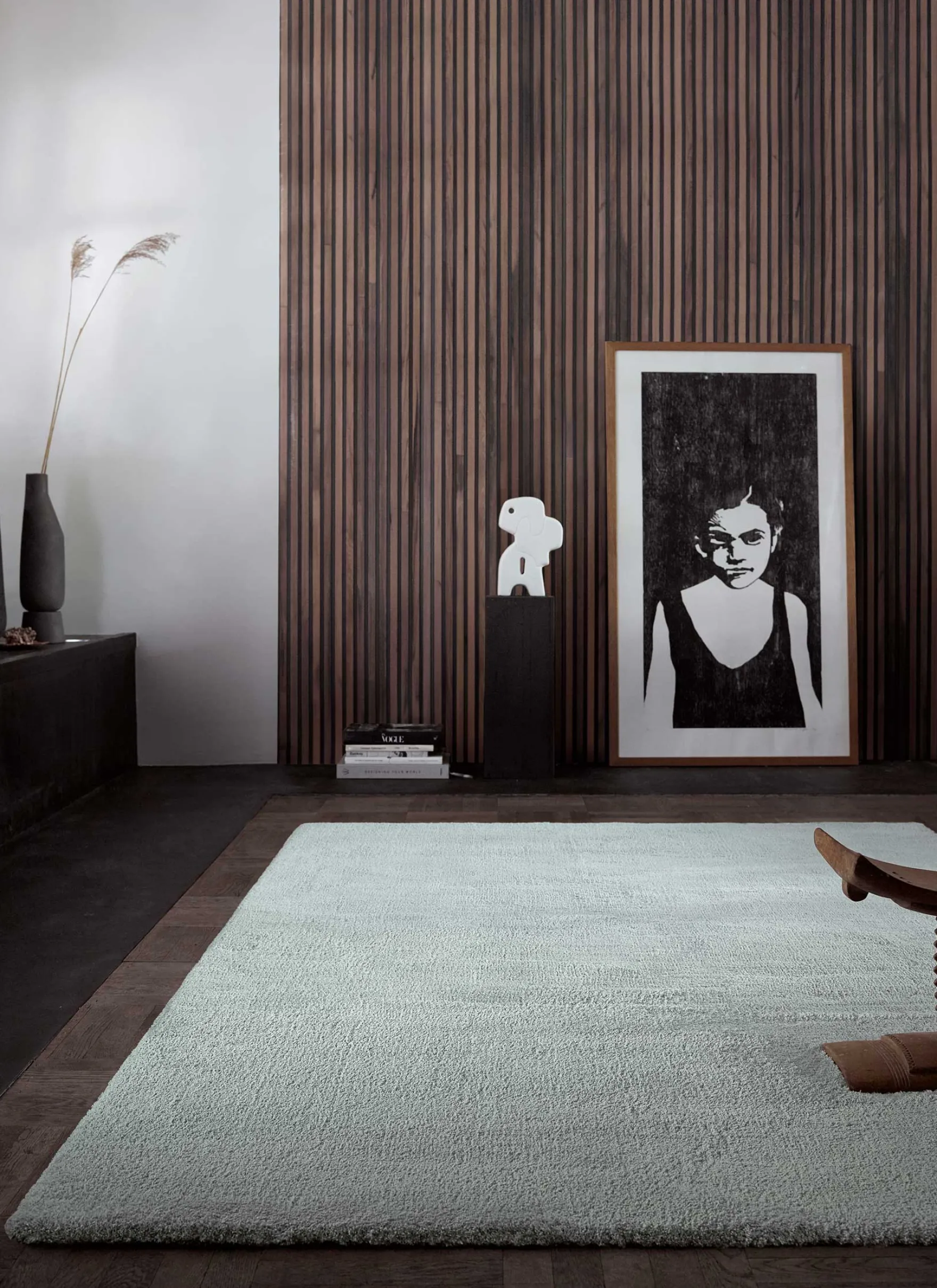 Teppich Hellgrau Hochflor "Vanessa" WECONhome Basics