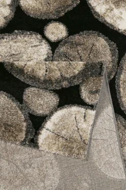 Teppich Holzbraun Schwarz Kurzflor