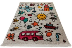 Teppich Kinderzimmer 160x230 Beige Bunte Motive