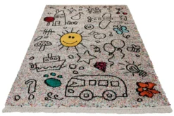 Teppich Kinderzimmer 160x230 Bunt Motive Schwarz