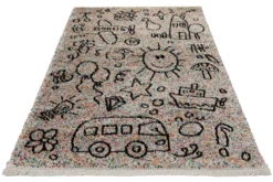 Teppich Kinderzimmer 160x230 Bunt Motive Schwarz
