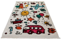 Teppich Kinderzimmer 160x230 Creme Bunte Motive