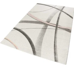 Teppich Kurzflor beige rosa 