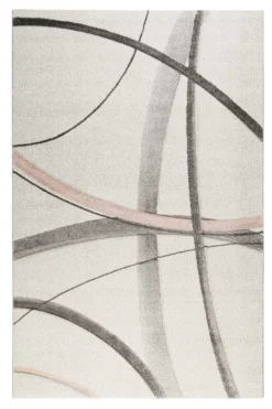 Teppich Kurzflor beige rosa 