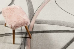 Teppich Kurzflor beige rosa 