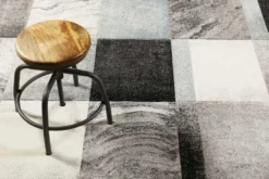 Teppich Kurzflor Grau Silber Blau 