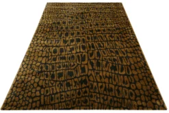 Teppich Messing Braun Kurzflor "Croco" WECONhome