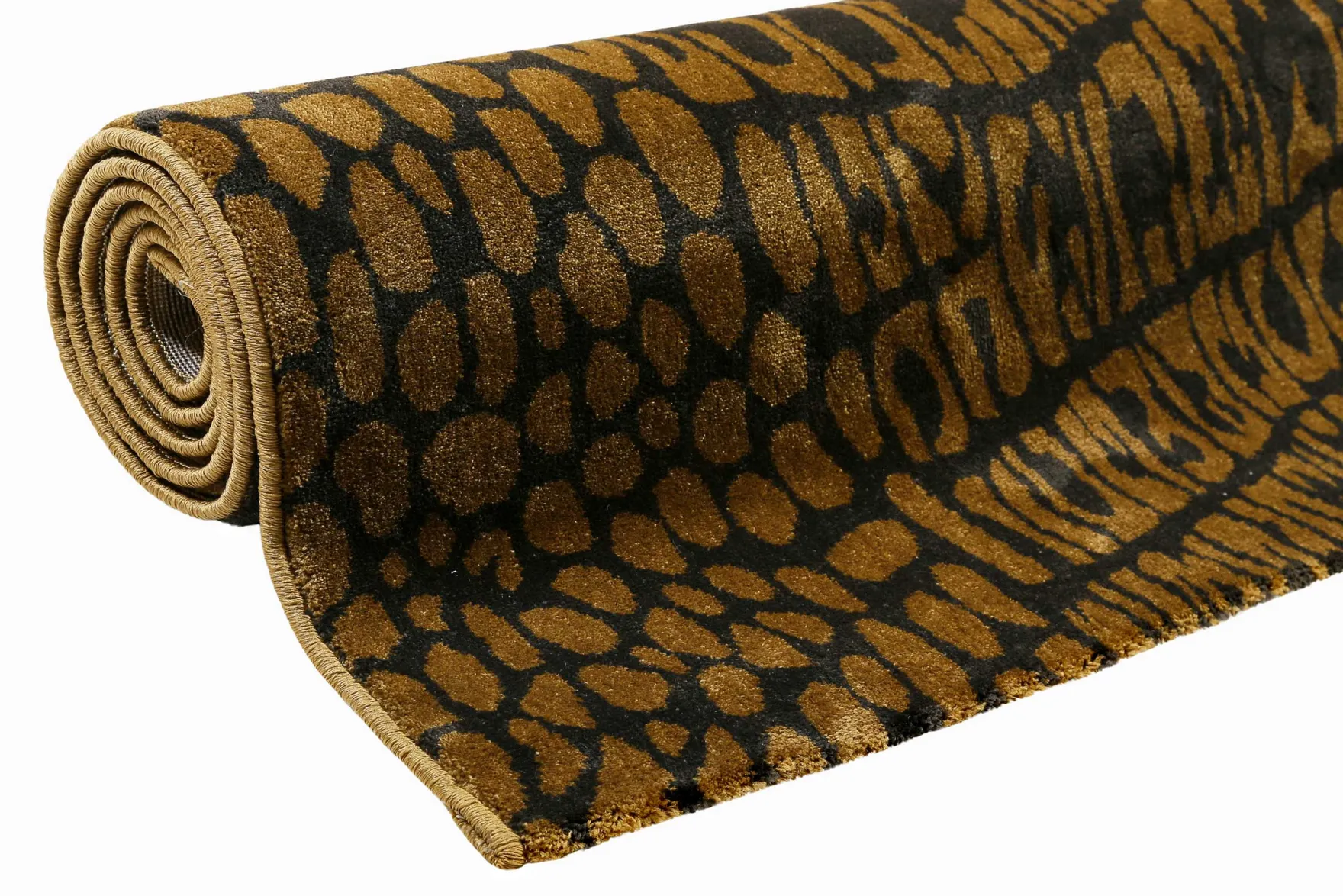 Teppich Messing Braun Kurzflor "Croco" WECONhome