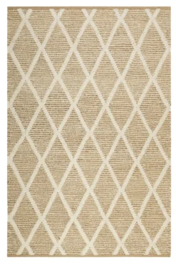 Teppich Naturfarben aus Jute & Wolle "Novella" Green Looop