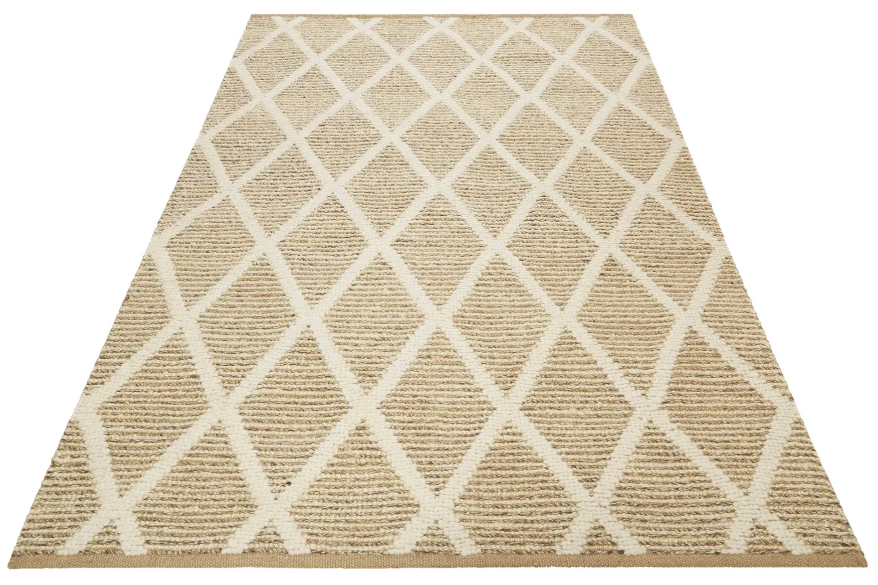 Teppich Naturfarben aus Jute & Wolle "Novella" Green Looop