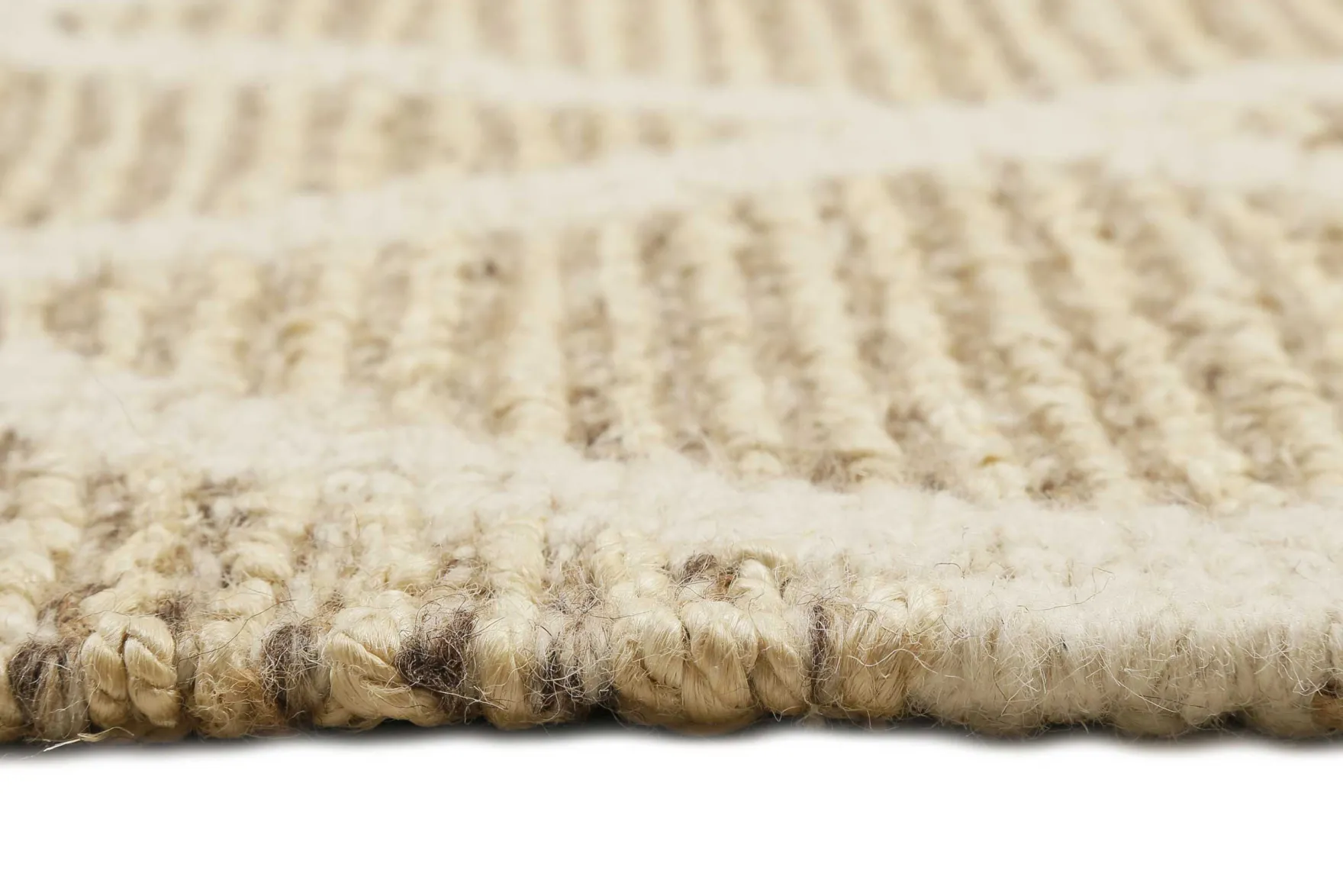 Teppich Naturfarben aus Jute & Wolle "Novella" Green Looop