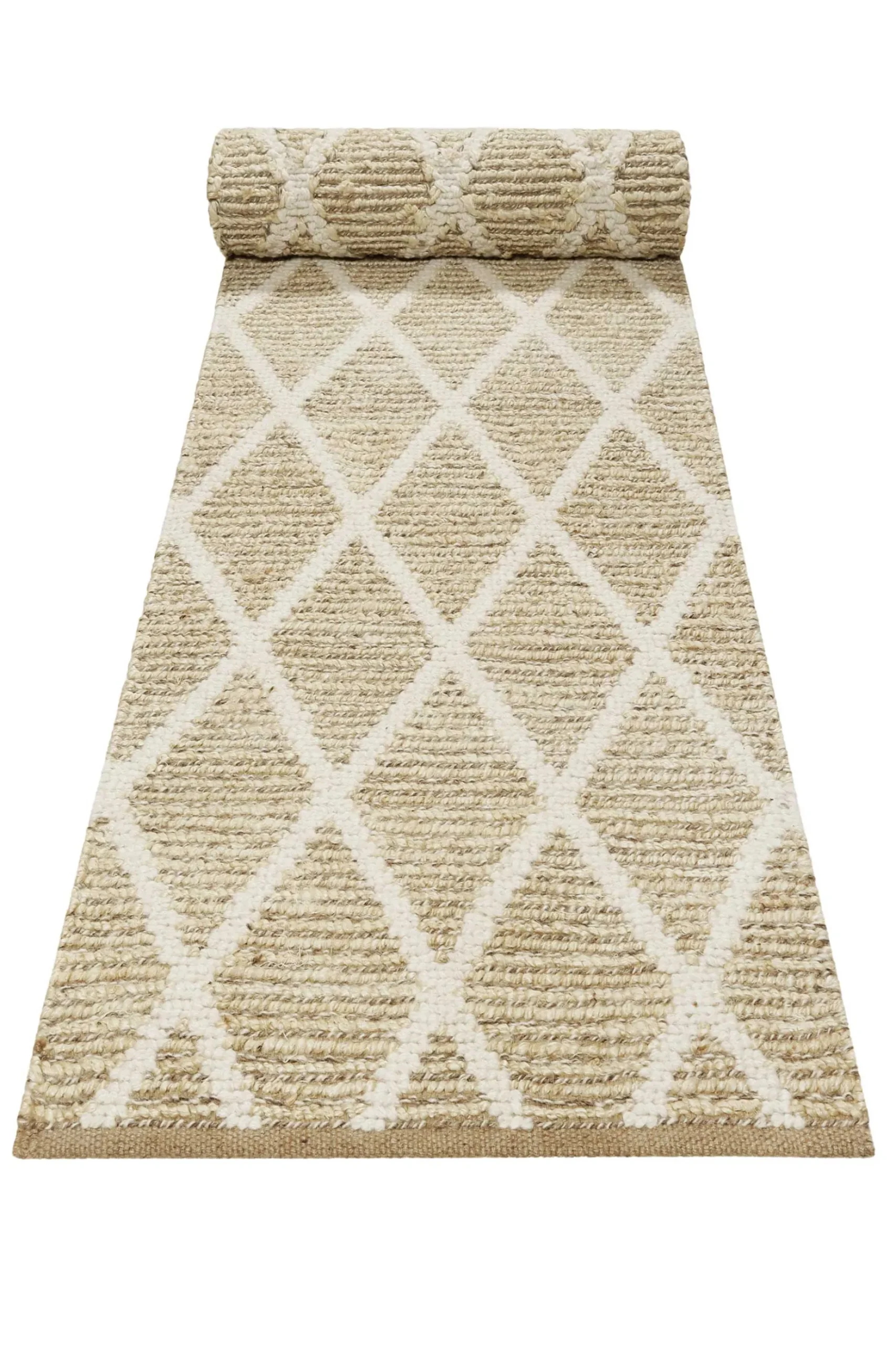 Teppich Naturfarben aus Jute & Wolle "Novella" Green Looop