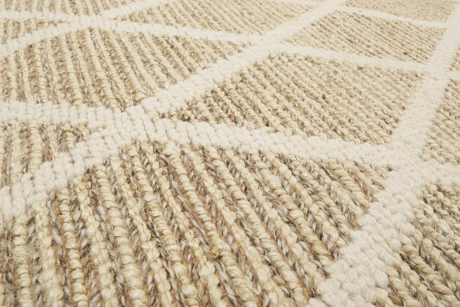 Teppich Naturfarben aus Jute & Wolle "Novella" Green Looop