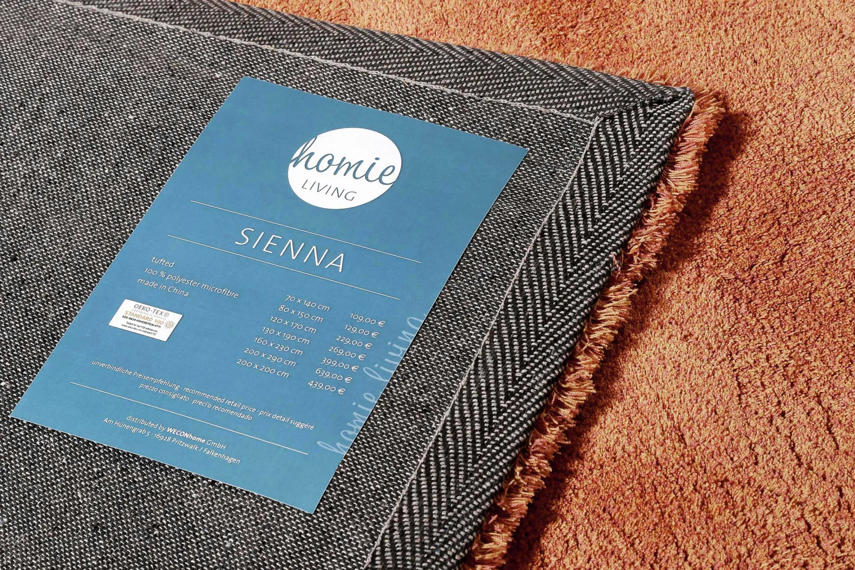 Teppich Orange Hochflor "Sienna" Homie Living