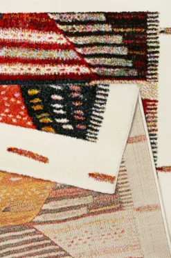 Teppich Orange Rot Beige Kurzflor "Modern Berber" WECONhome