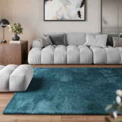 Teppich Petrol Hochflor "Pisa" Homie Living