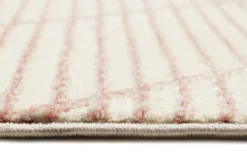 Teppich Rosa Creme Grau Kurzflor 