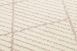 Teppich Rosa Creme Grau Kurzflor 