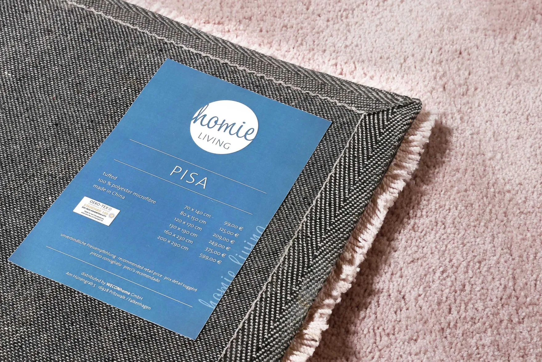 Teppich Rosa Hochflor "Pisa" Homie Living