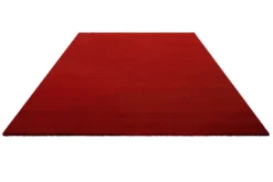 Teppich Rot Kurzflor aus Wolle "Campino" Homie Living