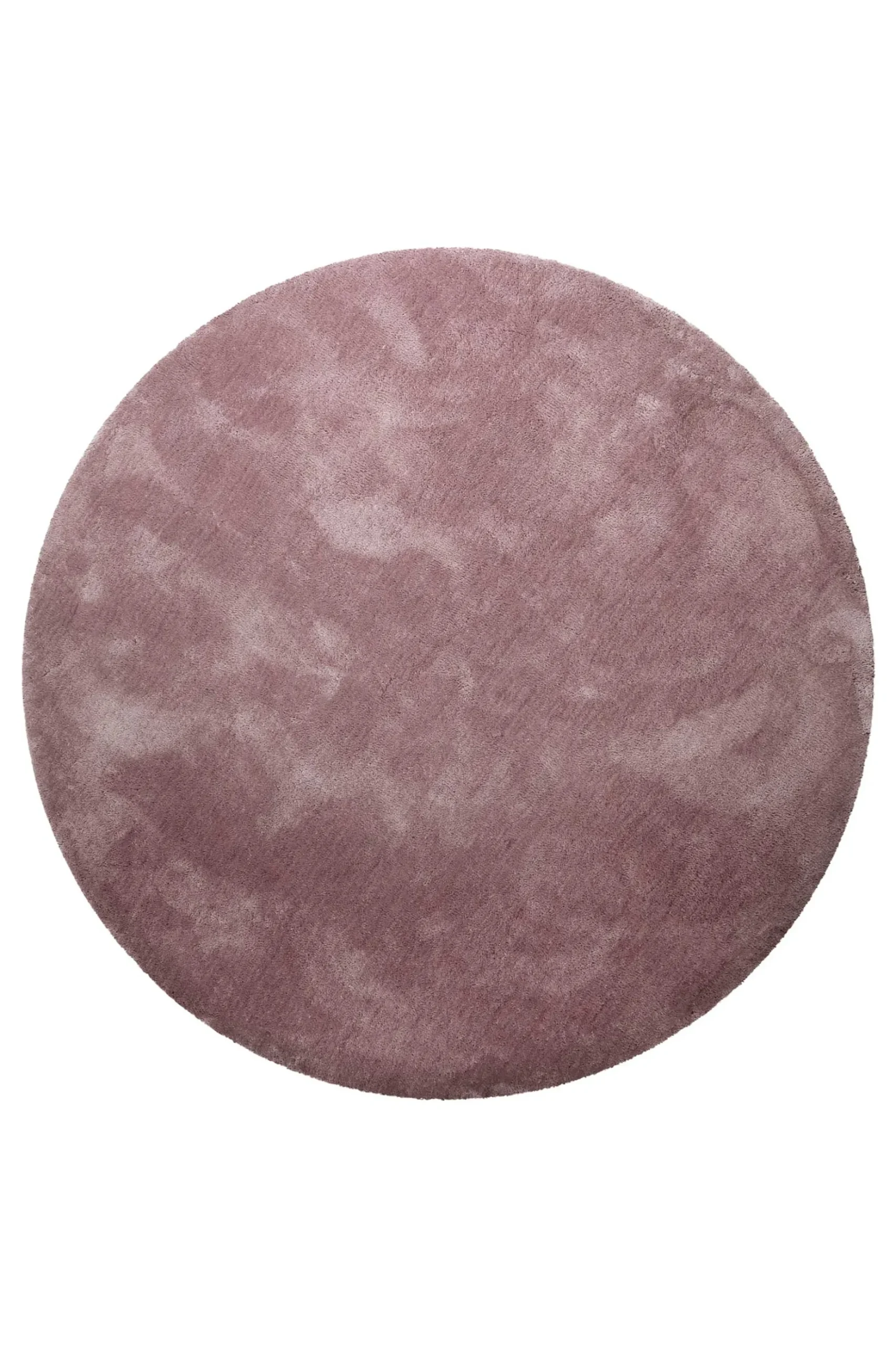 Teppich Rund Altrosa Flieder Hochflor "Pisa" Homie Living