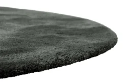 Teppich Rund Anthrazit Grün Hochflor 