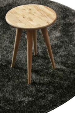 Teppich Rund Anthrazit Hochflor "Fanny" WECONhome Basics