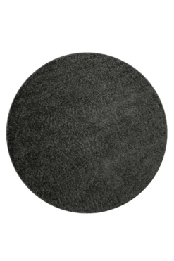 Teppich Rund Anthrazit Hochflor