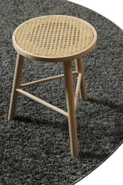 Teppich Rund Anthrazit Hochflor