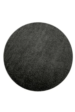 Teppich Rund Anthrazit Hochflor "Gino"Homie Living