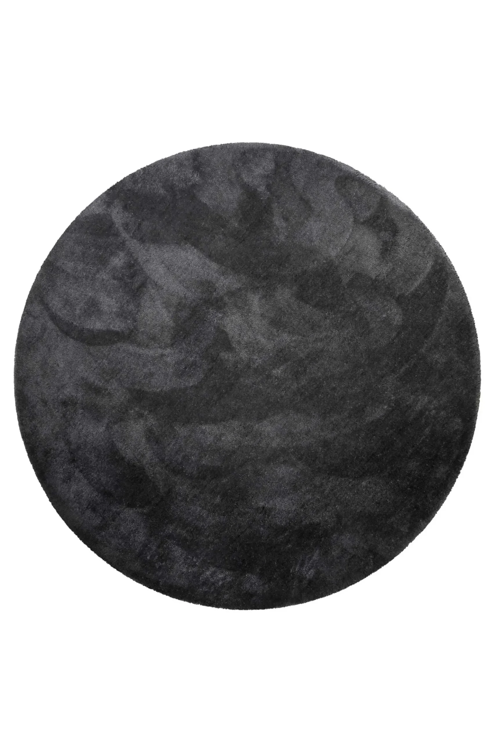 Teppich Rund Anthrazit Hochflor "Pisa" Homie Living