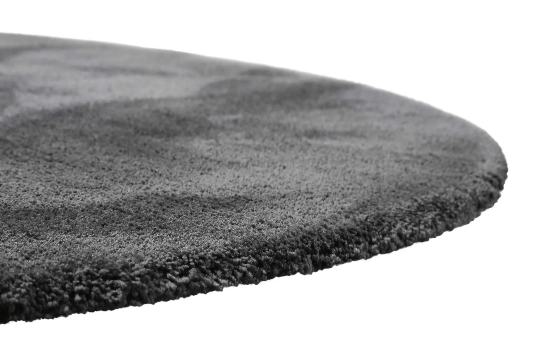 Teppich Rund Anthrazit Hochflor "Pisa" Homie Living