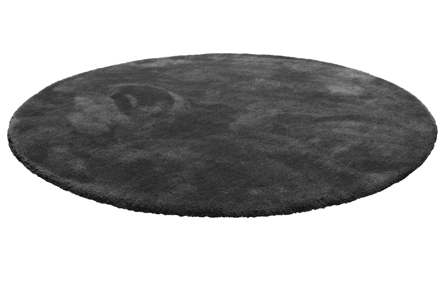 Teppich Rund Anthrazit Hochflor "Pisa" Homie Living