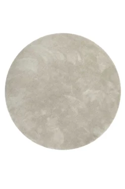 Teppich Rund Beige Grau Hochflor 