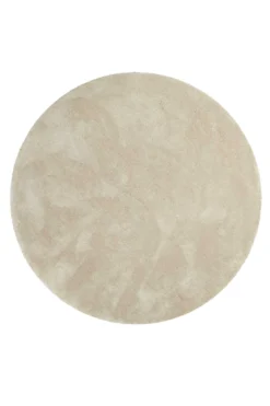 Teppich Rund Beige Hochflor "Emilia" WECONhome Basics