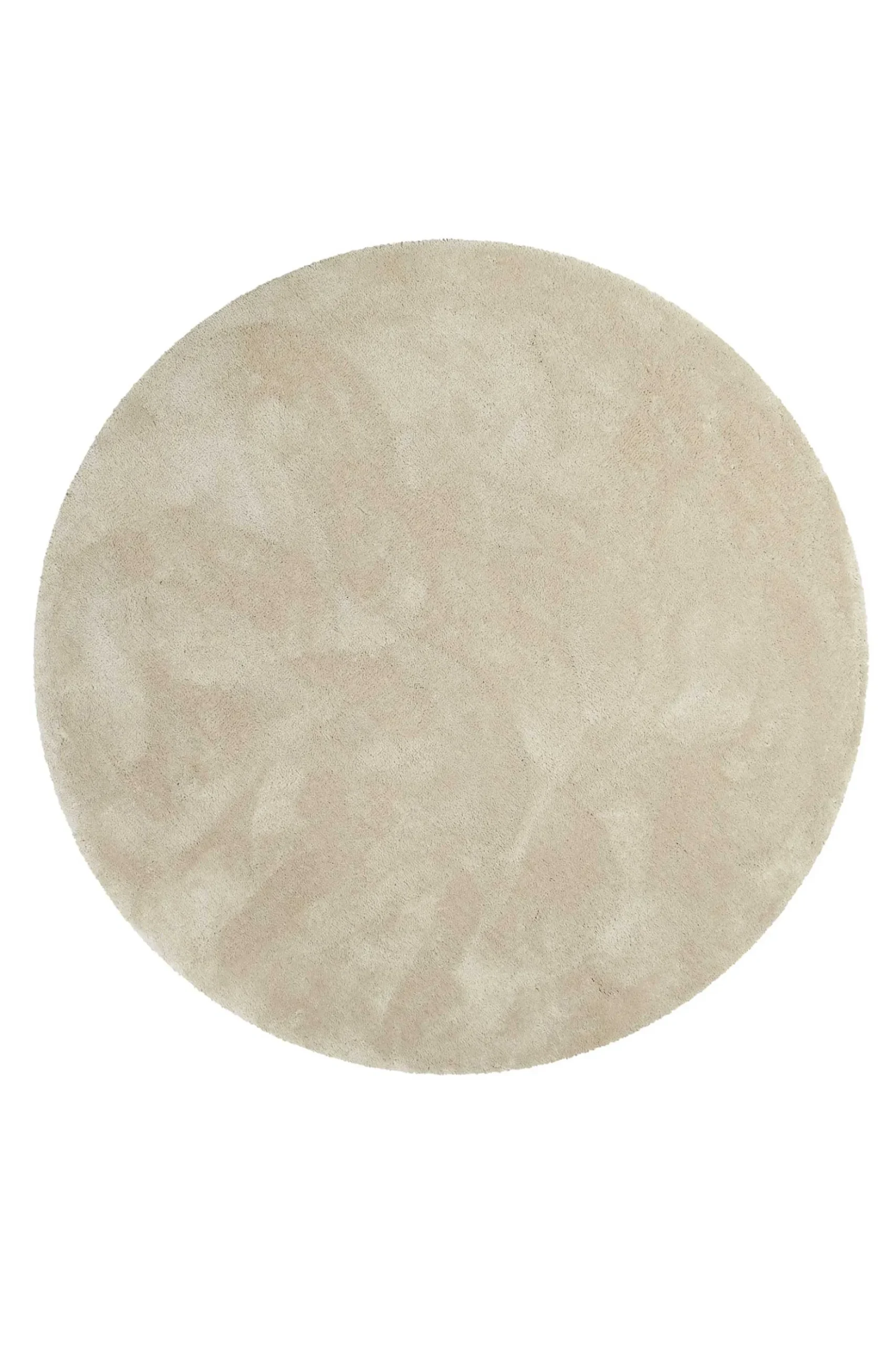 Teppich Rund Beige Hochflor "Emilia" WECONhome Basics