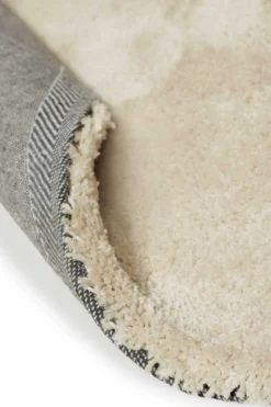 Teppich Rund Beige Hochflor