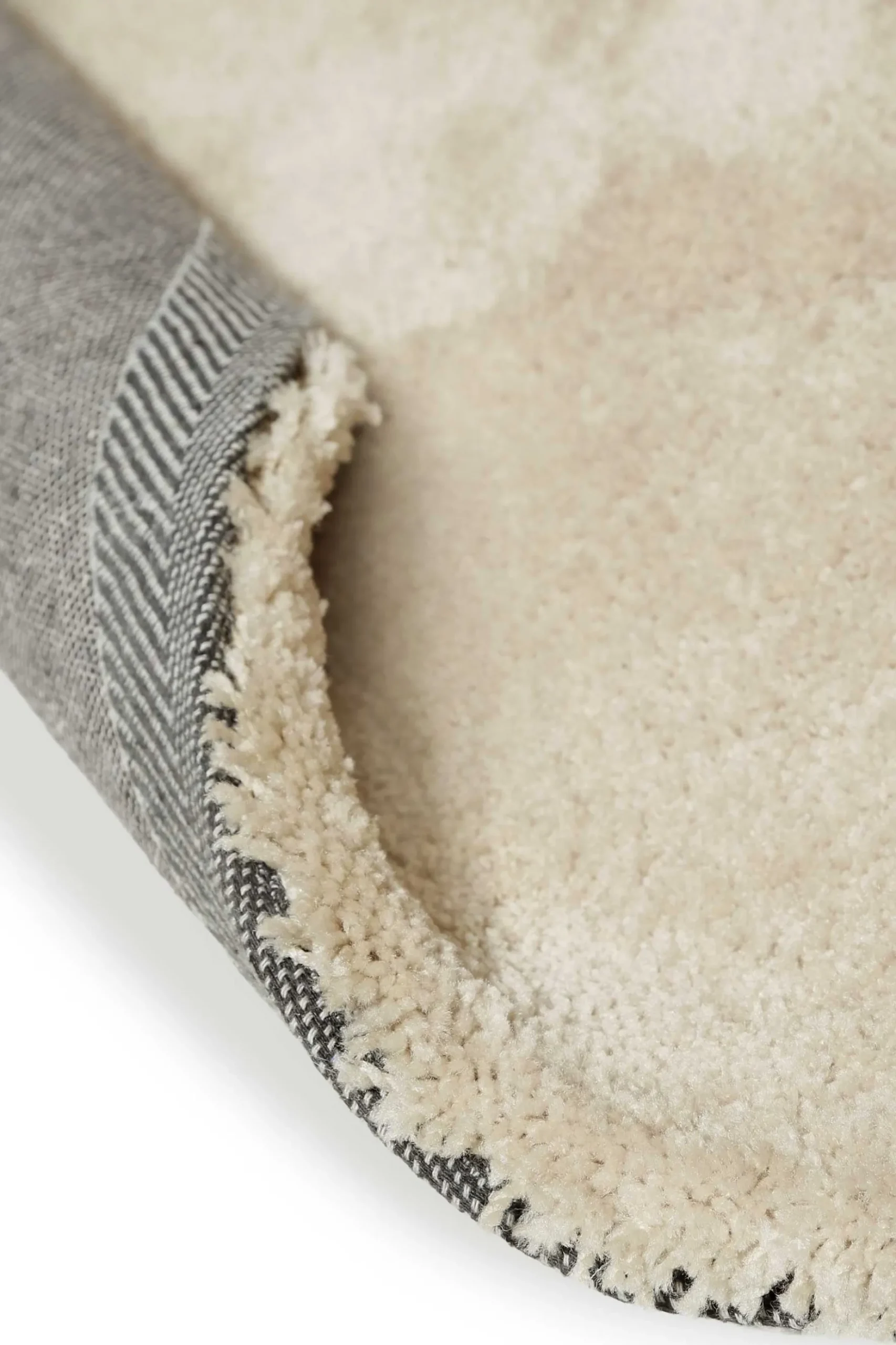 Teppich Rund Beige Hochflor "Emilia" WECONhome Basics