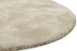 Teppich Rund Beige Hochflor